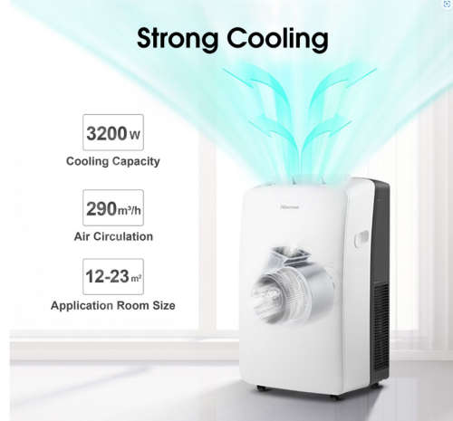 Hisense 12000 BTU Portable Air Conditioner with Heating Function -White