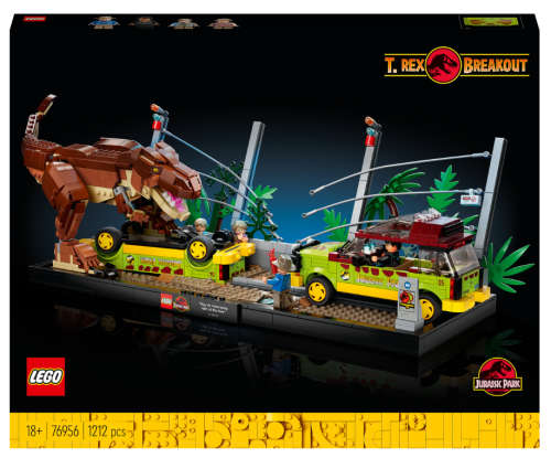 LEGO® Jurassic Park T. rex Breakout 76956 Building Toy Cars (1,212 Pieces)