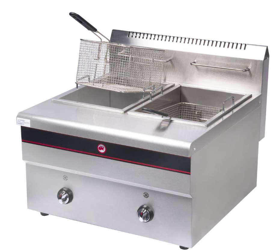 Aloma - Double Gas Deep Fryer - 12L + 12L - Silver