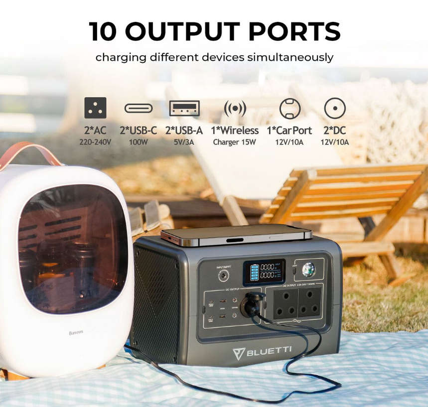 Bluetti EB70 Portable Power Station 1000W 716Wh for Power outage SA Plug