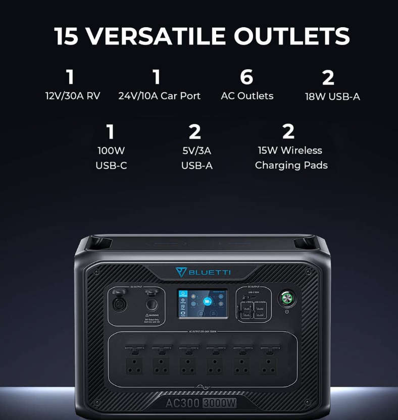 Bluetti AC300 + B300 Home Battery Backup 3000W 3072Wh