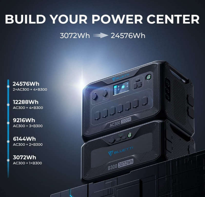 Bluetti AC300 + B300 Home Battery Backup 3000W 3072Wh