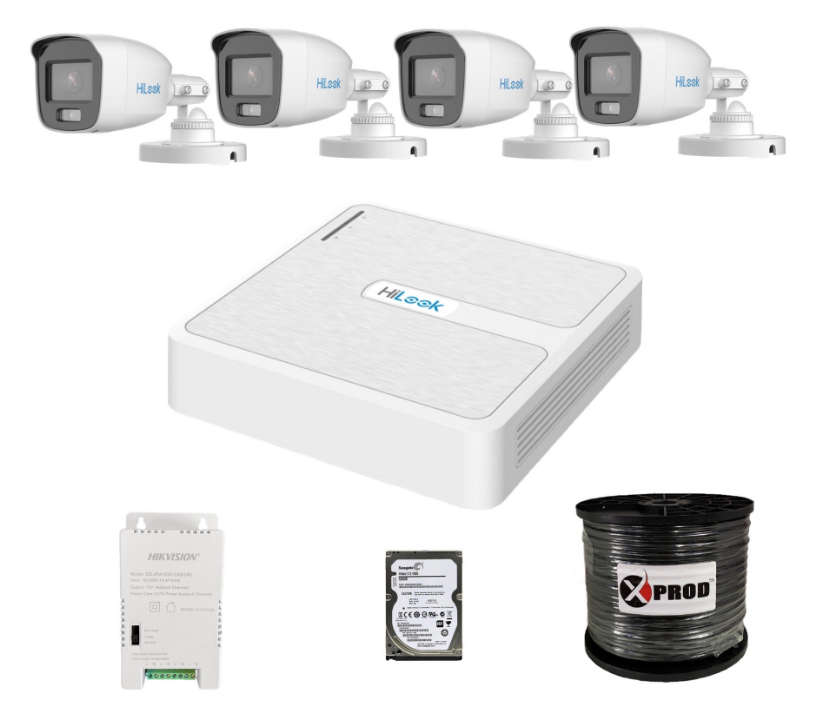 HiLook 4 Channel 1080p ColorVu Complete Kit