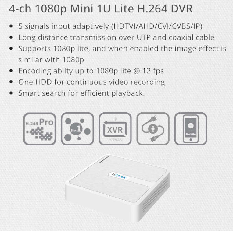 HiLook 4 Channel 1080p ColorVu Complete Kit