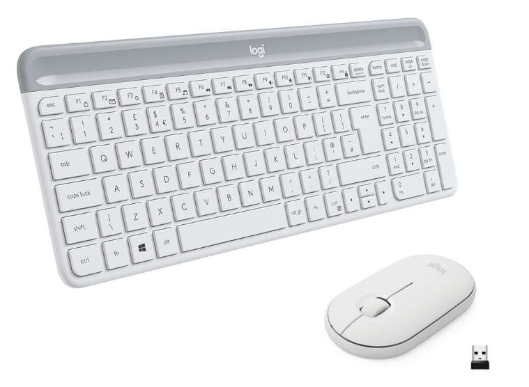 Logitech MK470 Slim Wireless Keyboard and Mouse Combo White - Off-White