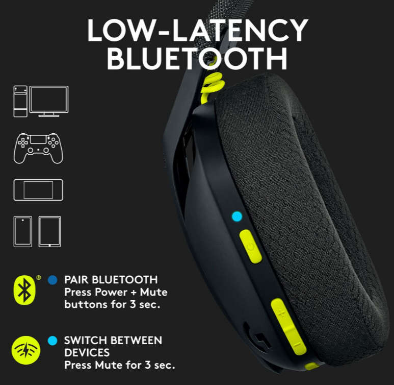 Logitech G435 Lightspeed Wireless Gaming Headset - Black