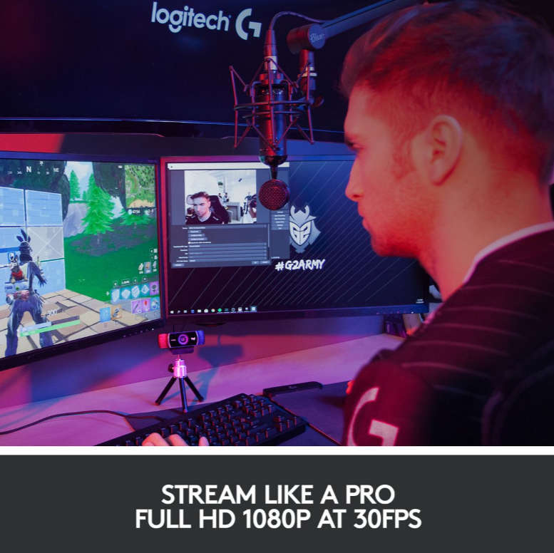 Logitech C922 Pro Stream Webcam with Tripod-Defective