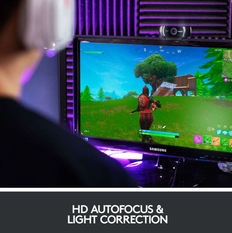 Logitech C922 Pro Stream Webcam with Tripod-Defective