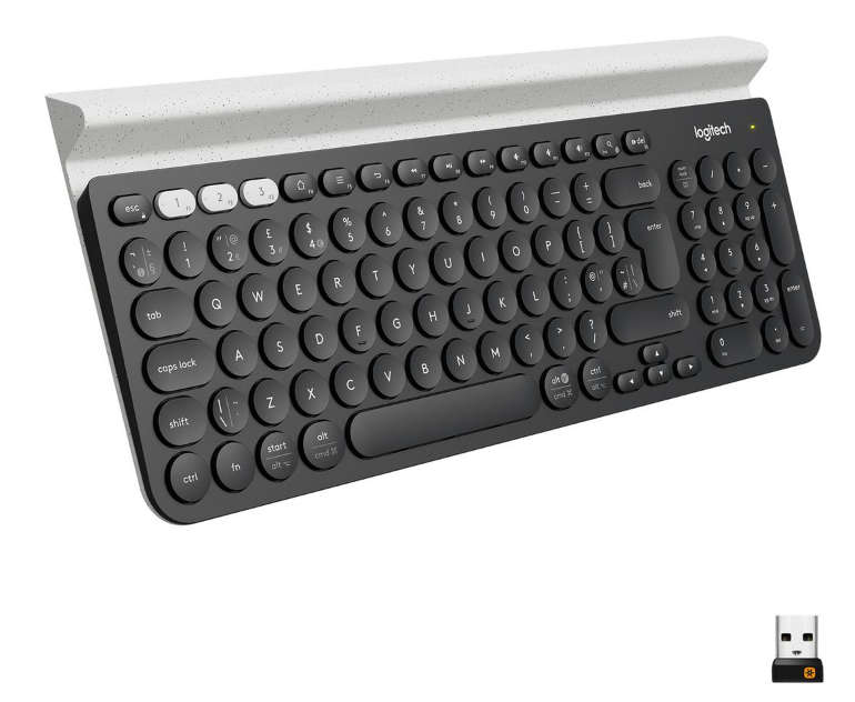 Logitech K780 Multi-Device Wireless Keyboard, Bluetooth, Quiet - Black