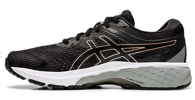 Asics Women s GT-2000 8 Narrow Road Running Shoes - Black/Rose Gold- UK4.5