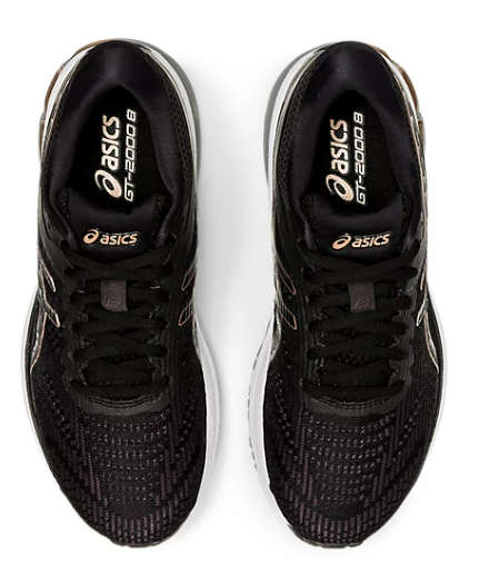 Asics Women s GT-2000 8 Narrow Road Running Shoes - Black/Rose Gold- UK4.5