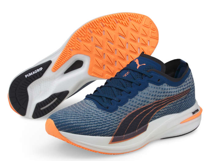 Puma Men`s Deviate Nitro 2 Racer Carbon Fibre Road Running Shoe - Blue -UK 9