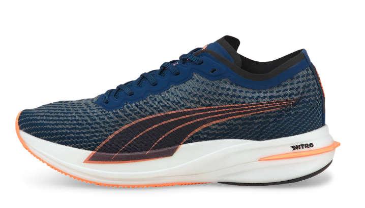 Puma Men`s Deviate Nitro 2 Racer Carbon Fibre Road Running Shoe - Blue -UK 9
