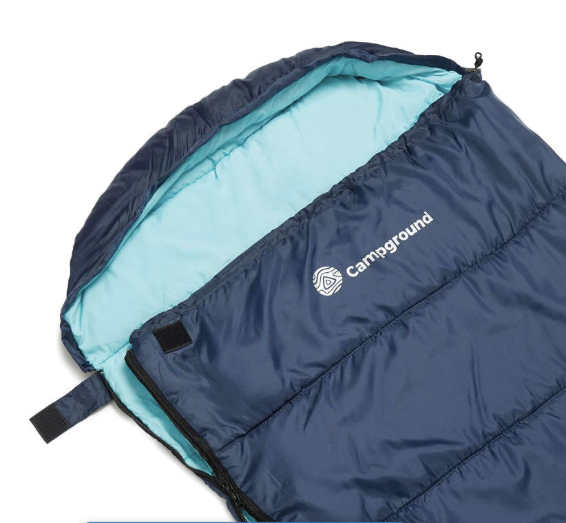 Campground Kiddies Hooded Sleeping Bag Blue