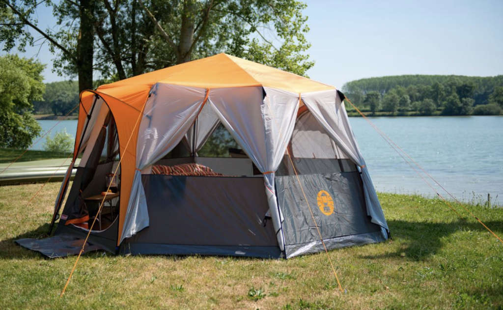 Coleman Octagon 8 Person Family Camping Dome Tent Orange