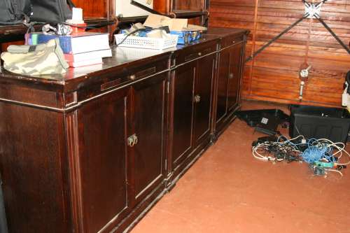 Large Wood BookCase with Ladder - 2 pieces