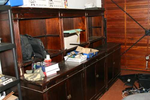 Large Wood BookCase with Ladder - 2 pieces