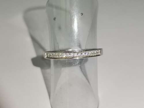 Charming Half-Eternit Sterling Silver Ring