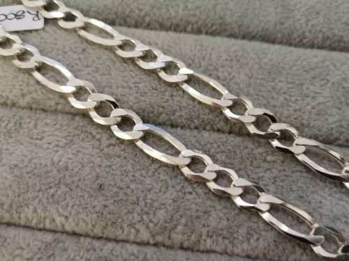 Silver 7mm Figaro Chain