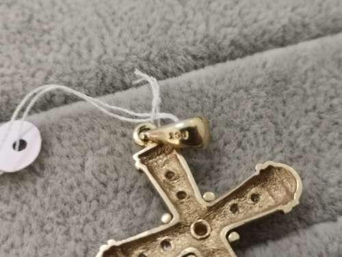 Big Gold Cross Pendant with Diamonds