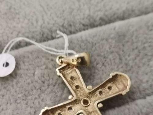 Big Gold Cross Pendant with Diamonds