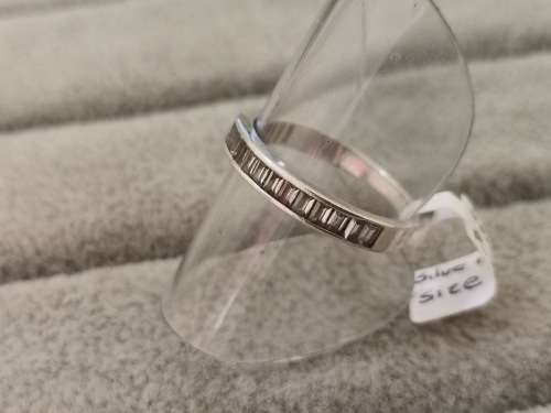 Silver Half-Eternity Baguette Ring