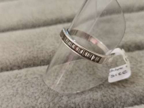 Silver Half-Eternity Baguette Ring