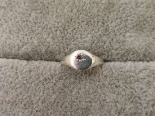 Dainty Silver Ruby Ring
