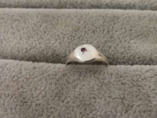 Dainty Silver Ruby Ring