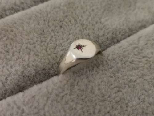 Dainty Silver Ruby Ring