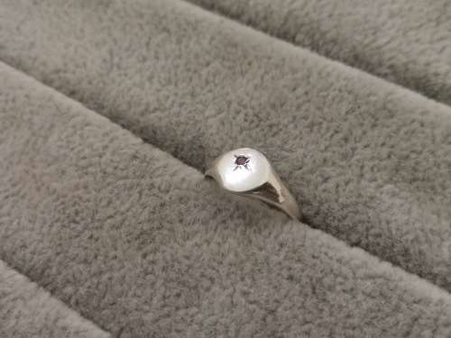 Dainty Silver Ruby Ring
