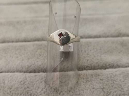 Dainty Silver Ruby Ring