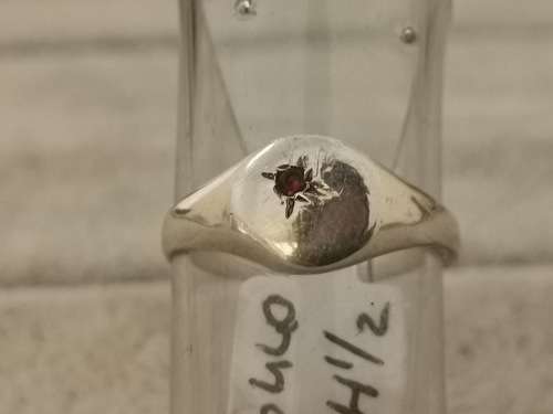 Dainty Silver Ruby Ring