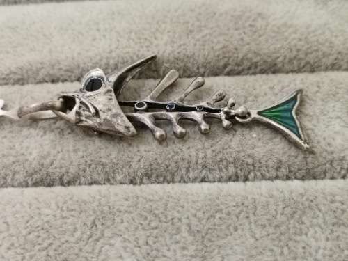 Unique Italian Unoaerre Designer Sterling Silver Fish Pendant