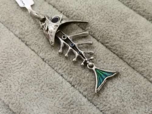Unique Italian Unoaerre Designer Sterling Silver Fish Pendant