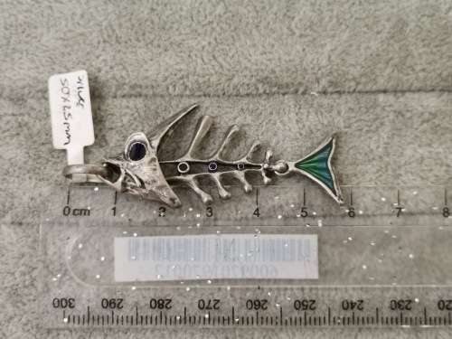 Unique Italian Unoaerre Designer Sterling Silver Fish Pendant