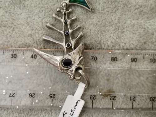Unique Italian Unoaerre Designer Sterling Silver Fish Pendant