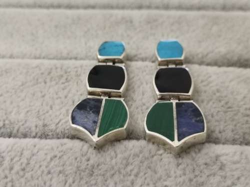 DISCOUNT!! Sterling Silver Dangling Earrings with Assorted Gemstones