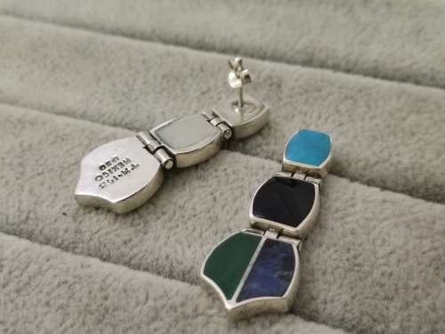 DISCOUNT!! Sterling Silver Dangling Earrings with Assorted Gemstones