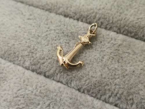 Detailed 9ct Yellow Gold Anchor Charm/Pendant