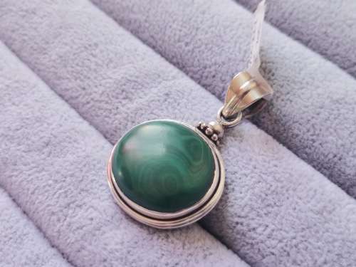 Discount!! Silver Malachite Pendant