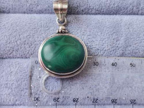 Discount!! Silver Malachite Pendant