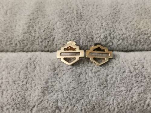 10ct Gold Harley Davidson Earrings