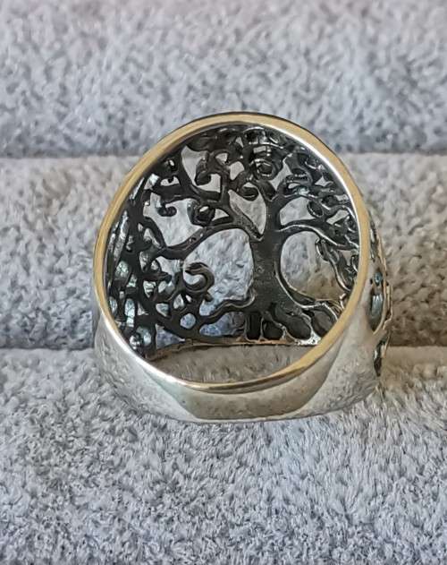 **R1 Auction** Silver Tree of Life Ring