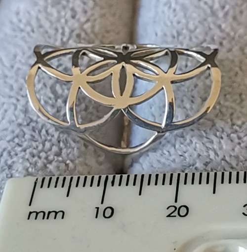 **R1 Auction**  Silver Mandala Ring