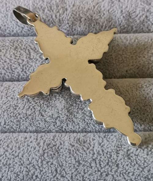 Silver Onyx Cross Pendant