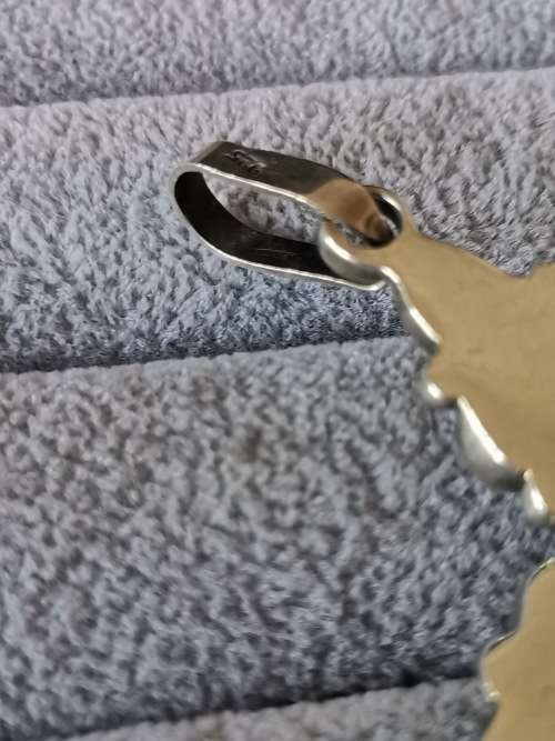 Silver Onyx Cross Pendant