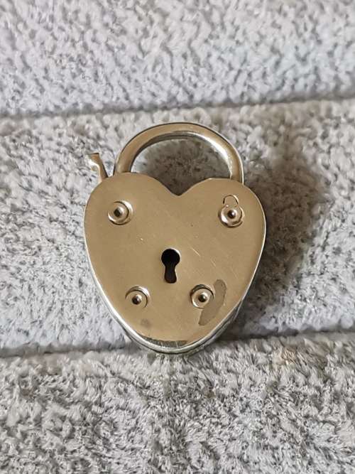 Silver Heart Padlock Pendant