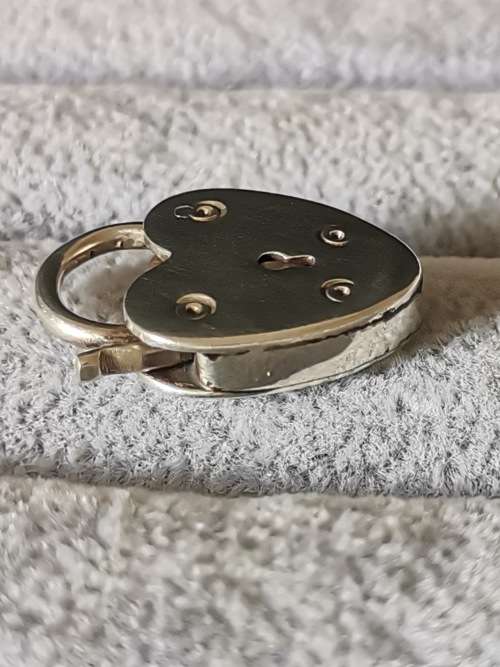Silver Heart Padlock Pendant