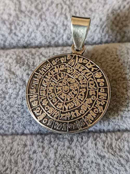 DISCOUNT!!! Silver Minoan Phaistos Disk Pendant